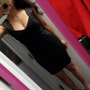 Bebe Megan Lace Applique Dress